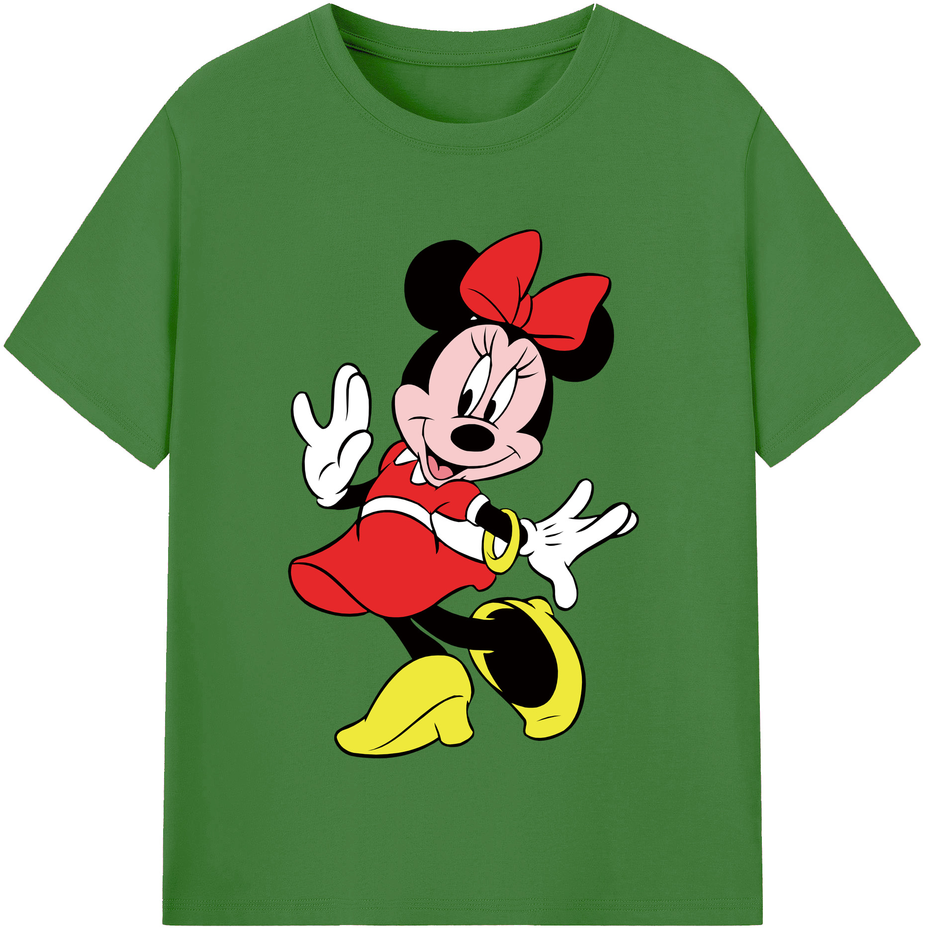 （画像用） ミッキーマウス Mickey Mouse レディースカジュアルプリントTシャツ（綿100％）